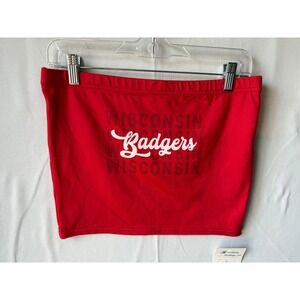 ZooZatz Tube Top Women Large Red New Wisconsin Badgers Graphic Strapless Sporty
